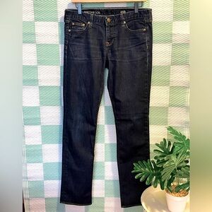 J. Crew Matchstick Denim Jeans Women's Size 28R Dark Blue Straight Leg Low Rise